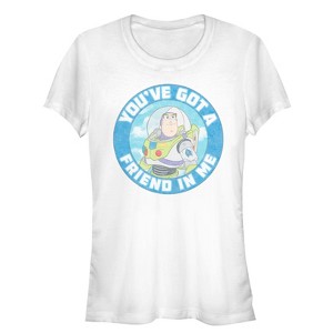 Juniors Womens Toy Story Friend in Me Buzz Circle T-Shirt - 1 of 3