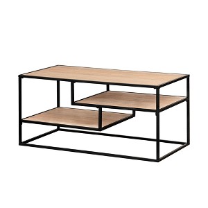 Okak Modern Minimal Floating Shelf Coffee Table with MDF Top, Sleek Design for Urban Living Rooms - 1 of 4