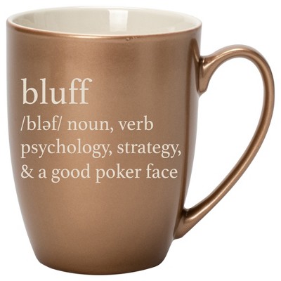 100 North Bronze Metallic Finish, 10 Ounce, Comfortably Fits Your Hands, New Bone China Coffee Tea Cup Mug, Bluff noun, verb, psychology, strategy, &