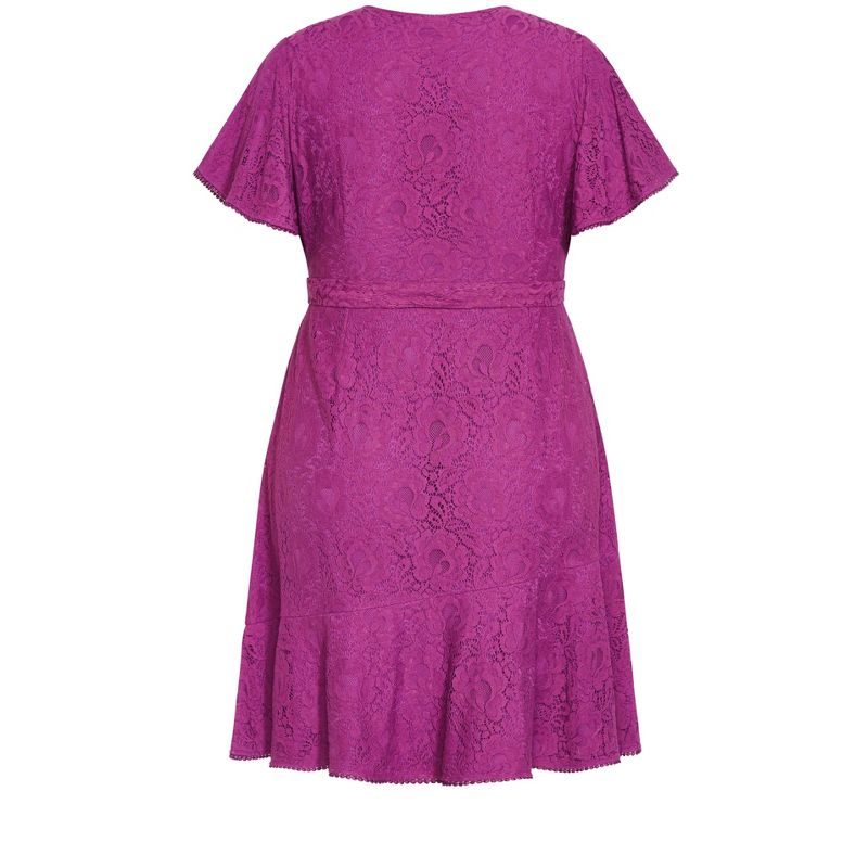 Women's Plus Size Sweet Love Lace Dress - magenta | CITY CHIC, 5 of 6