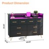 8 Drawer Dresser, Dresser TV Stand for Bedroom with LED Lights and Power Outlet, Wide Chest of Drawers for Hallway, Living Room, Entryway - 2 of 4