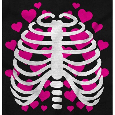 Halloween Skeleton Rib Cage Hearts Women Crewneck Sweatshirt Brisco Brands