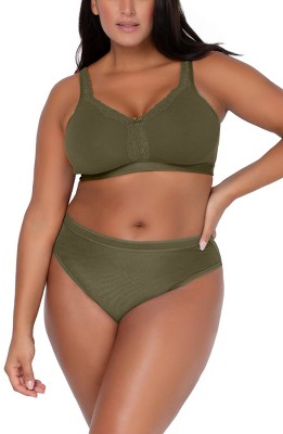 Smart & Sexy Women's Comfort Cotton Scoop Neck Unlined Underwire Bra Glass  Green 42d : Target