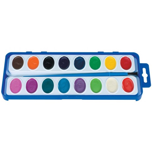 Crayola Washable Watercolor Set 16 Semi Moist Oval Pans 1 Brush - Crayola