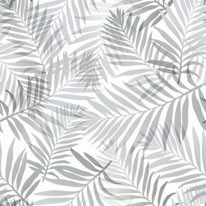 RoomMates Tropical Vibe Peel and Stick Wallpaper Gray: Vinyl Self-Adhesive Botanical Floral, Removable, 30.8 Sq Ft Coverage - 1 of 4