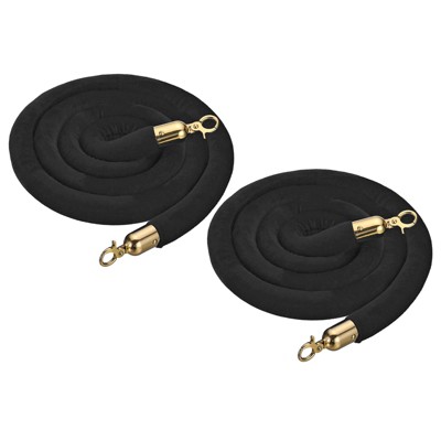 Unique Bargains Velvet Crowd Control Barrier Rope with Snap Hooks for Posts Stand Queue 2 Pcs