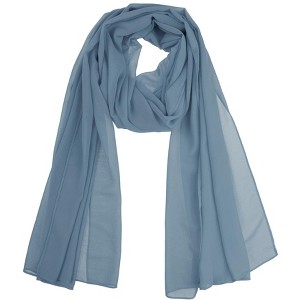 Elerevyo Women's Solid Chiffon Sheer Lightweight Soft Long Scarf Shawl 1 Pc - 1 of 4