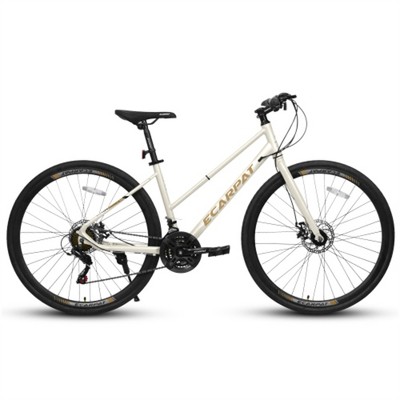 YONWAY 700Cx35 Wide Tires Road Bike with Aluminum Alloy Wheels, 21-Speed Gear System, Disc Brakes, for Urban Commuting