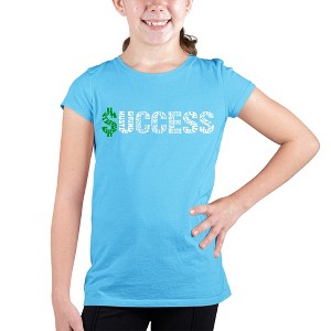 LA Pop Art Girl's Word Art T-shirt - Success - 1 of 4