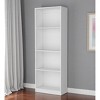 HomeRoots 71" White Wood Four Tier Bookcase - 2 of 4
