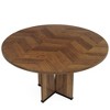 Resenkos Dining Table, Kitchen Table,39" Wood Dining Table, Farmhouse Kitchen Table for 4 People,Brown - 2 of 3