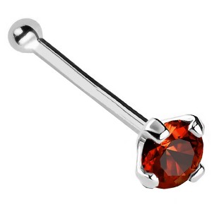Jewelry Avalanche 22G 14K Gold Ball-end Nose Stud with Garnet Gemstone - 1 of 2