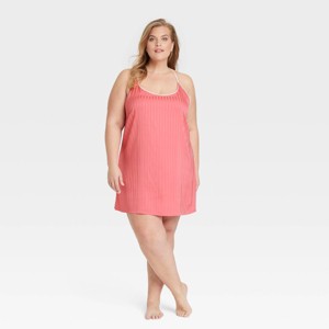 Women's Luxury Collection Shadow Striped Satin Pajama Chemise - Auden™ - 1 of 3