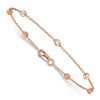 Black Bow Jewelry 14k Rose Gold 1/2 Ct Lab Grown Diamond (E-F, VS1) Station Anklet - 9in - 3 of 4