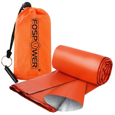 FosPower Emergency Sleeping Bag, Tough and Durable Mylar Thermal Sack with Survival Whistle for Survival Kits, Camping Accessories, Outdoors, Hiking