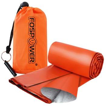 Fospower Emergency Survival Sleeping Bag - Orange (Includes Stuff Sack & Survival Whistle)