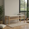 Hooseng Indoor Entryway Bench, Bohemian Style Woven Rope Long Bench with Solid Rubber Wood Legs, French Vanity Bed End Bench for Living Room, Bedroom - 3 of 4