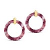 SHINE by Sterling Forever 1.25" Circle Resin Stud Drop Earrings - 3 of 4