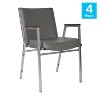 Flash Furniture 4 Pack HERCULES Series Heavy Duty Stack Chair with Arms - 2 of 4