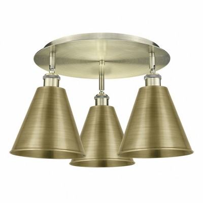 Ballston Cone - 3 Light Flush Mount In Industrial Style-10.5 Inches Tall and 19.75 Inches Wide