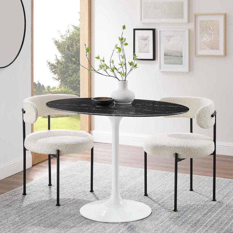 Modway Lippa 42 Oval Artificial Marble Dining Table, 1 of 3