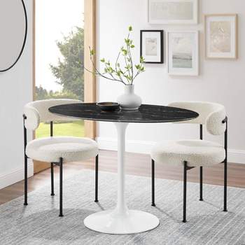 Modway Lippa 42 Oval Artificial Marble Dining Table