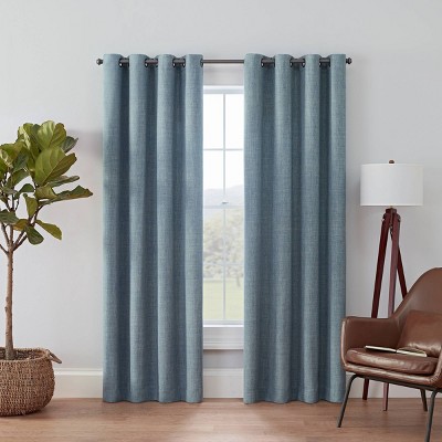 54"x52" Rowland Blackout Curtain Panel Blue - Eclipse