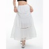 Women's Boho Maxi Skirt - Flowy Flared Ruffle Design for Summer & Going Out Outfits Pure White - 4 of 4