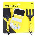 Red Tool Box Stanley JR Garden Hand Tool 3 Piece Set | Hand Spade | Hand Fork | Work Gloves