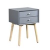 CAVINAS Nightstand with Drawer and Rubber Wood Legs, Mid-Century Modern Bedside Table, Storage Cabinet for Bedroom - 3 of 4