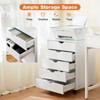 NicBex Modern Tall Dresser with Wheels,Simple Wooden Dressers,Mobile Chest of Drawers for Office,Study,Hallway,White/Black - 3 of 4