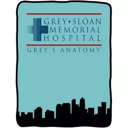 Grey's Anatomy Grey + Sloan Memorial Hospital Blanket 46" X 60" Flannel Fleece Throw Multicoloured