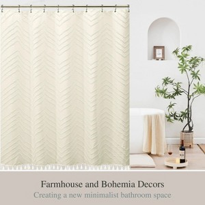 LunaLulinlk Cream Shower Curtains - 1 of 4