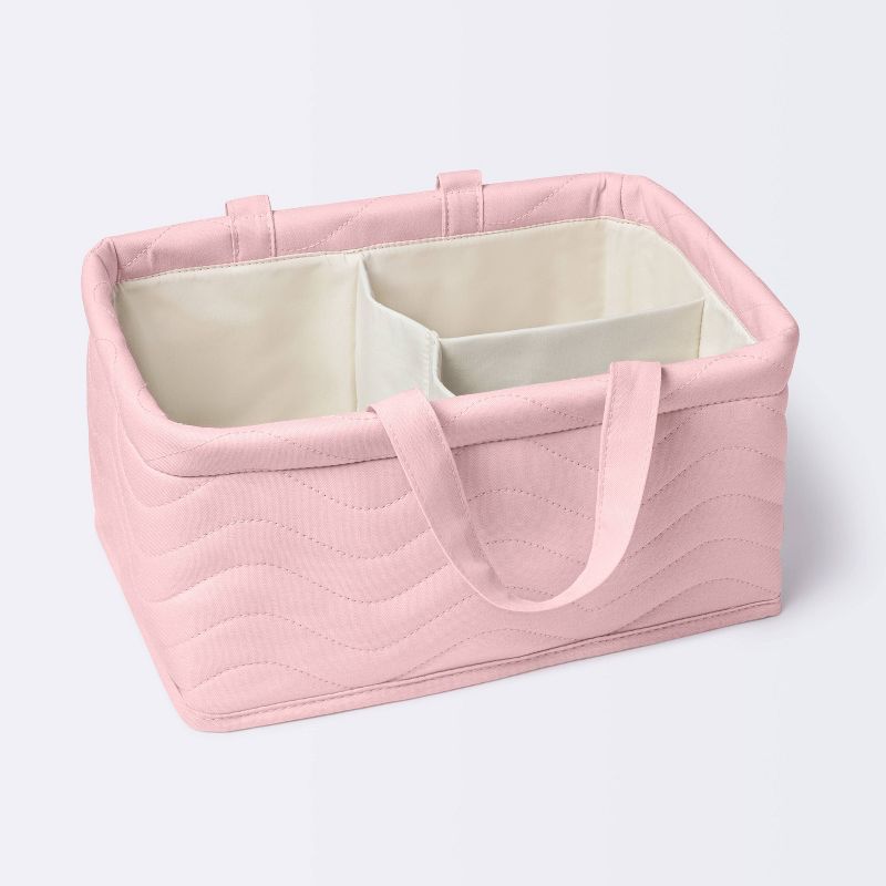 Quilted Fabric Diaper Caddy - Light Pink - Cloud Island&#8482;, 1 of 5