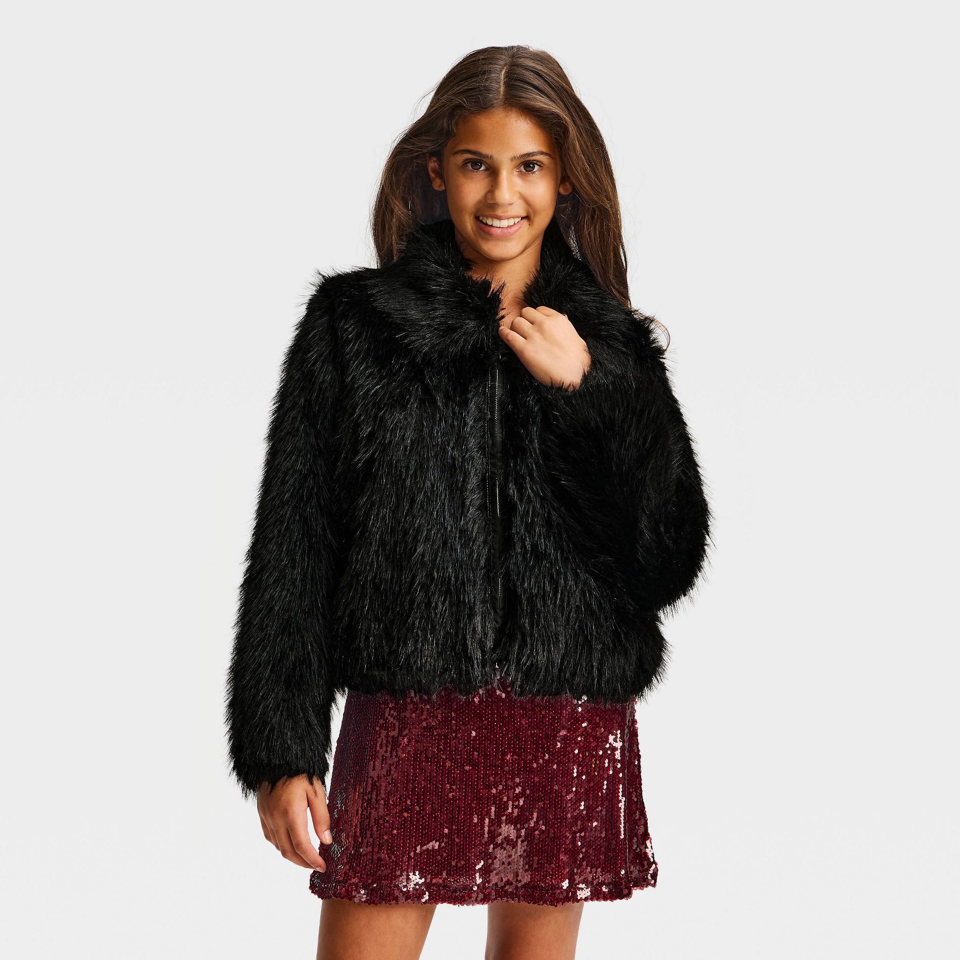 Girls' Faux Fur Jacket - art class™