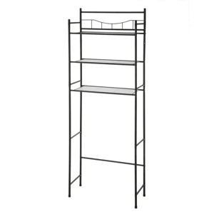3-Shelf over the Toilet Steel Wall Mount Storage Shelf Unit, Black, Holds up to 30 lb Capacity - 1 of 4