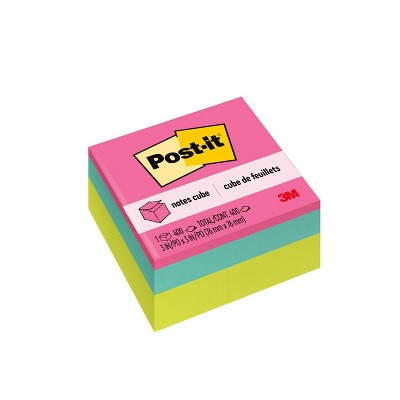 Post-it® Notes Mini Cubes, 2 x 2 Size, 400 Sheets/Pad, 3 Cubes/Pack