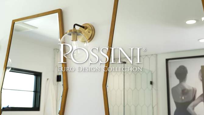 Possini Euro Design Fairling Modern Wall Light Sconce Gold Hardwire 7 1/2" Fixture Clear Glass Globe Shade for Bedroom Bathroom Vanity Reading Hallway, 2 of 8, play video