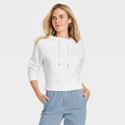 U-Wear Women's 2-Piece Sweatsuit – Crop Tank Top and Sweatpants Tracksuit,  White, Small 