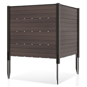 Tangkula Privacy Fence Screen 48" L x 46" H Air Conditioner Fence w/ 5 Ground Stakes Outside - 1 of 4
