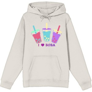 I Love Boba Adult Long Sleeve Hoodie - 1 of 2