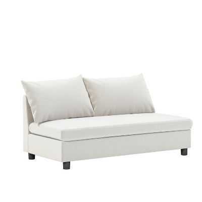 Modular Loveseat Sectional Sofa Unit with Armrest Storage, USB & Cup Holders, Chenille Upholstery
