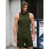 Men's Tracksuit 2 Piece Sleeveless Hooded Workout Tank Top and Shorts Casual Athletic Sports Hoodie Shorts Set - 3 of 4