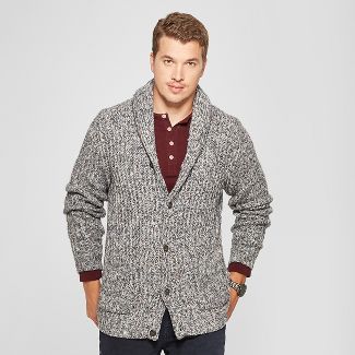 Mens Button-Up Shawl Cardigan - Goodfellow & Co™ Cement S