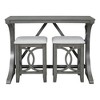 Whisen Farmhouse 3-Piece Counter Height Dining Table Set with USB Port and Upholstered Stools - 4 of 4