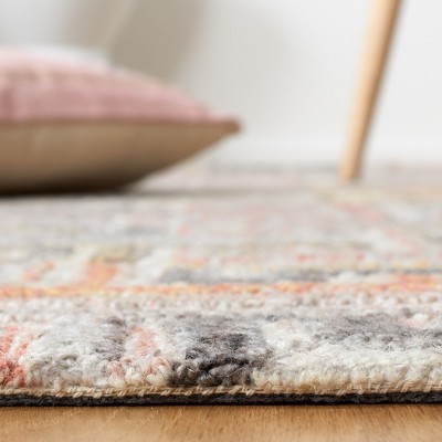 Metro Gray and Rust Hand-Tufted Wool Area Rug 4' x 6'