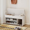 KTMBDW 39" Storage Bench, Shoe Bench with Flip Top Storage Space and Padded Cushion, 2-Tier Shoe Rack Organizer for Entryway, Living Room - 3 of 4