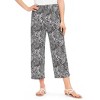Collections Etc Elasticized Waist Paisley Print Capri Pants - 3 of 4