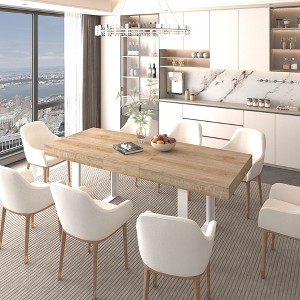 Okak 78IN Modern Expanding Dining Table for 8, Kitchen Table with Long Large Tabletop, Foldable Table for Party, Conference - 1 of 4