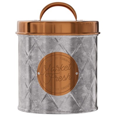 Amici Home Bristol Food Storage Metal Canister, For Kitchen & Household, Silver Copper